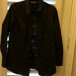 Black button down top